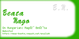 beata mago business card